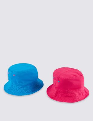 Kids&#39; 2 Pack Pure Cotton Safe in the Sun Hats